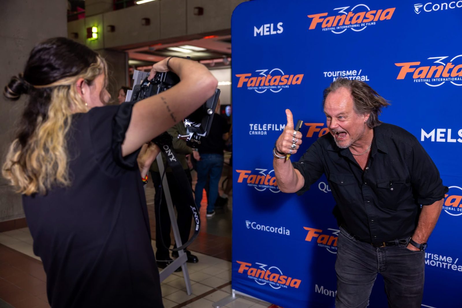 Filming on the red carpet at Fantasia Festival