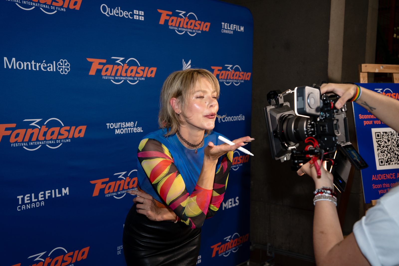 On camera at the Fantasia Festival red carpet