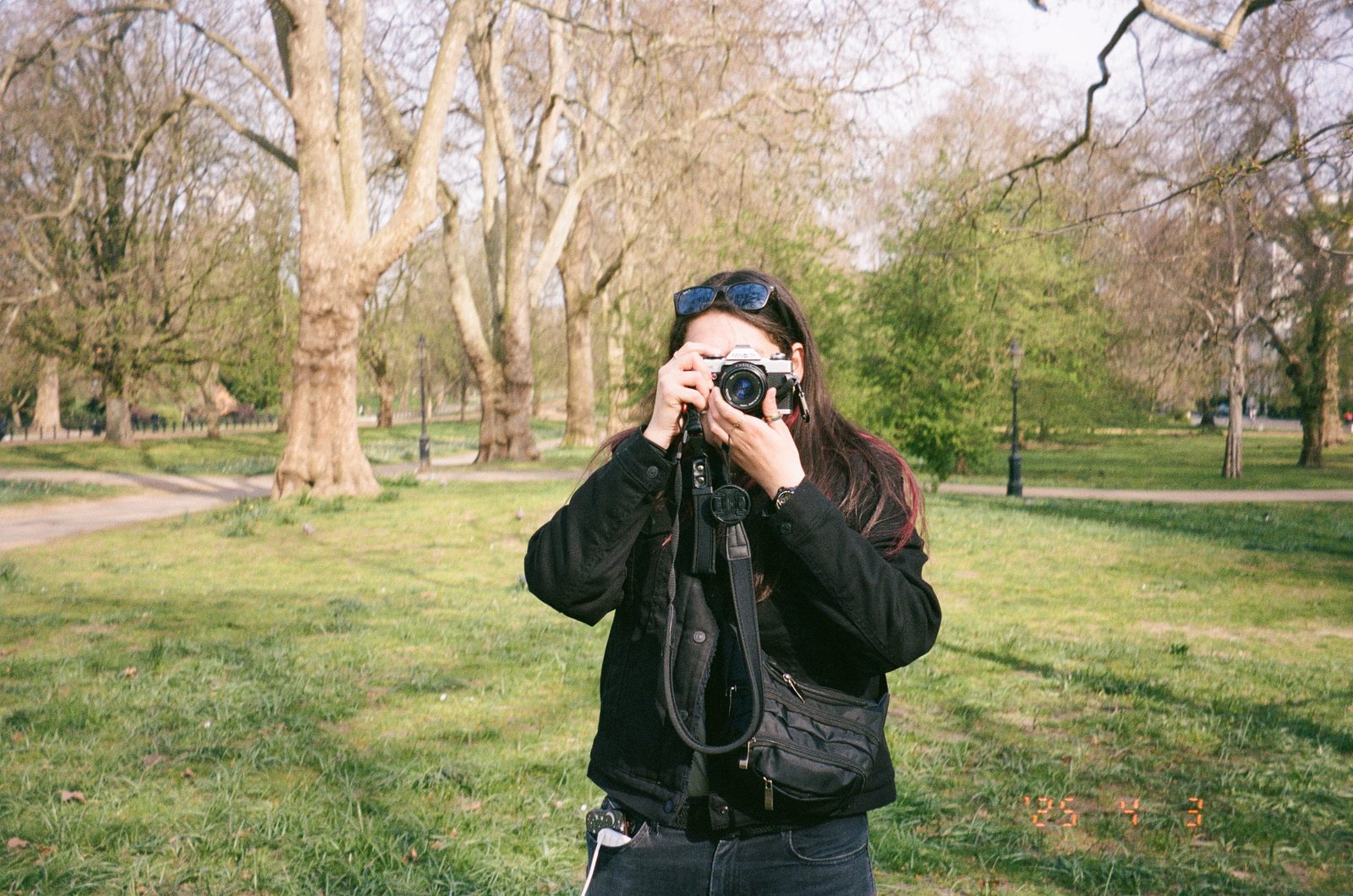 Shooting on film in the park